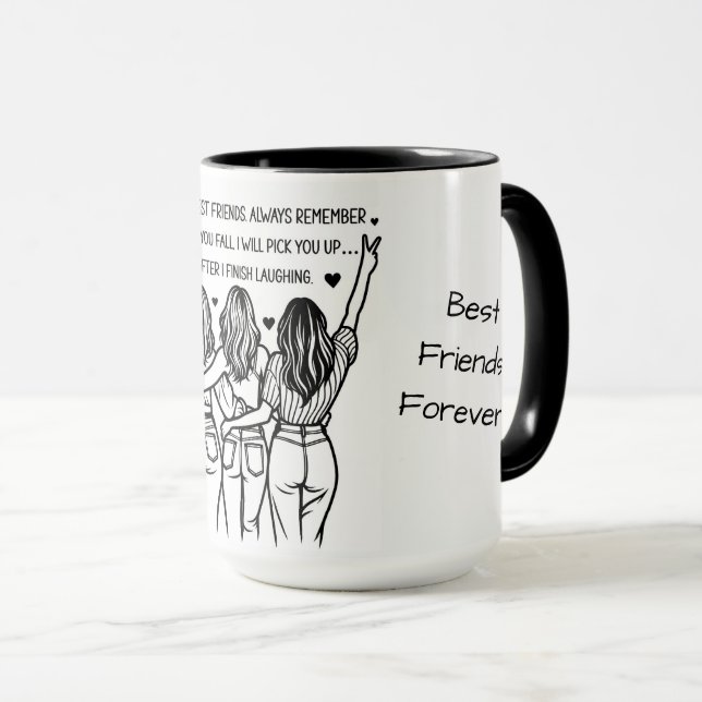 Taza Mejores Amigos Personalizados Para Siempre (Anverso derecho)