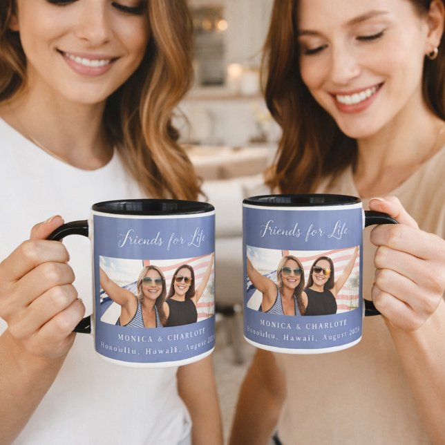 Taza Mejores amigos polvorientos nombres de fotos azule (Subido por el creador)