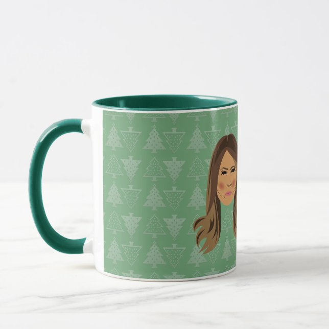 Taza Melania Trump, que se burla de los Navidades (Izquierda)