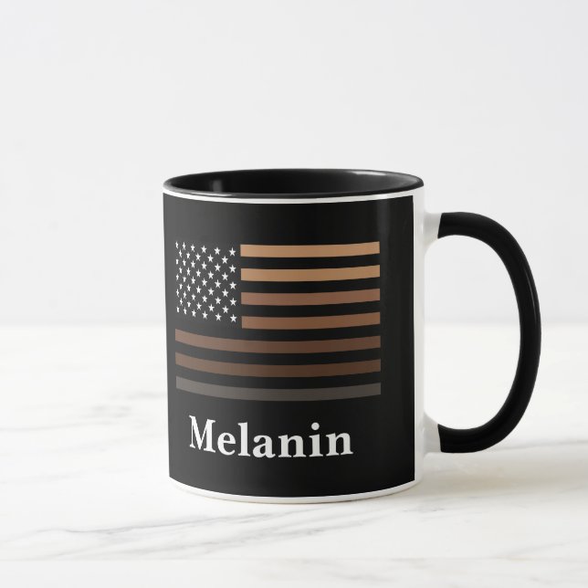 Taza Melanin African American Bandera de Estados Unidos (Derecha)
