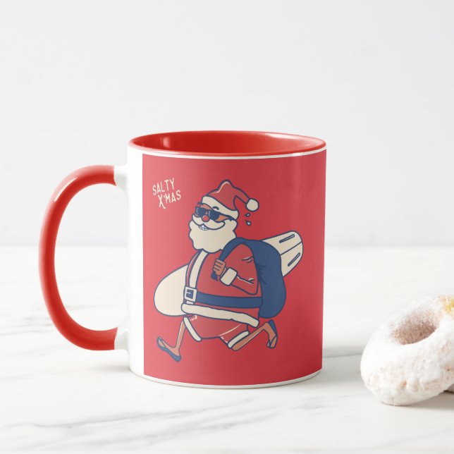 Taza Mele Kalikimaka - Divertidos Navidades de Santa Ha (Con donut)