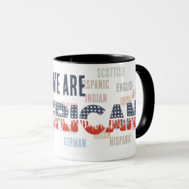 Taza Melodía "AMERICANO" con letra de bandera - Unidad