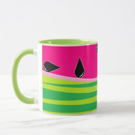 Taza Melón de agua imprime café en verde y rosa