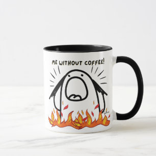 Taza Meme de café divertido: Momentos antes y después d