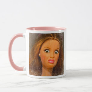 Taza Meme de cara de muñeca asquerosa divertida