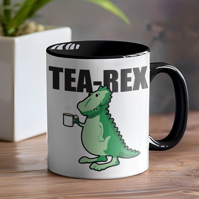 Taza Meme de dinosaurio Tea-Rex (No bad breath on this dinosaur just a lovely aroma of tea. )