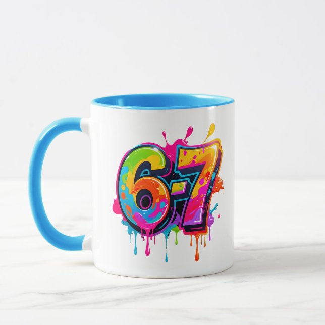 Taza Meme de moda adolescente moderno 67 6-7 IYKYK (Izquierda)