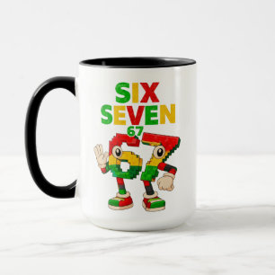 Taza Meme de niños 67 Seis Siete 6 7 Historia Negra , n