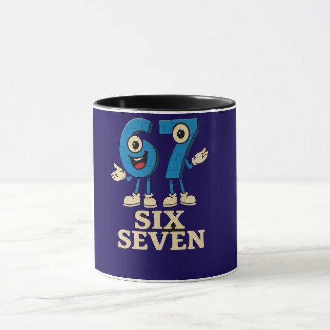 Taza meme divertido 6 7 (Centro)
