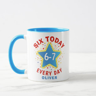 Taza Meme Divertido Seis Hoy 6-7 Todos los Días Cumplea