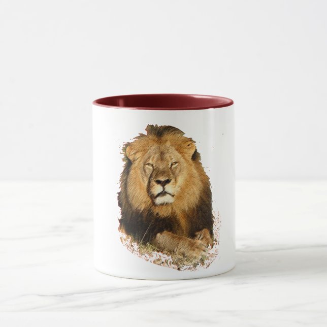 Taza memoria salvaje del diseño del safari del león de (Centro)