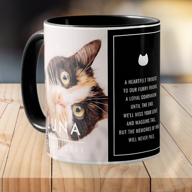 Taza Memorial del gato del mascota recuerdo del poema d (Subido por el creador)