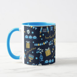 Taza Menorah Dreidel Mug