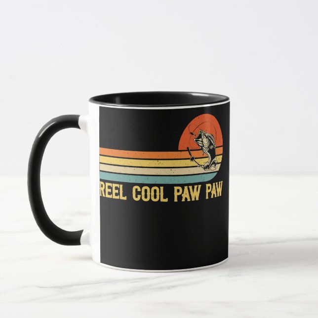Taza Mens Reel Guay PawPaw Pesca divertida cosecha de p (Izquierda)