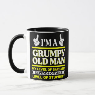 Taza Mens, soy un viejo gruñón, mi nivel de sarcasmo