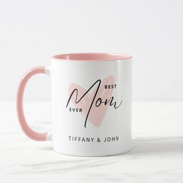 Taza Mensaje curado de guión corto de corazón rosado pa (Izquierda)