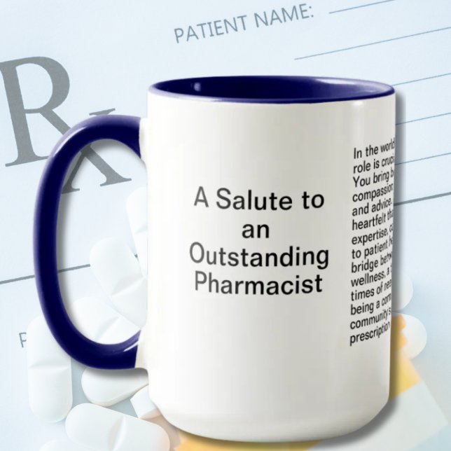 Taza Mensaje de agradecimiento al farmacéutico (Subido por el creador)