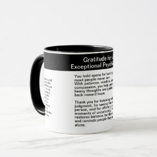 Taza Mensaje de agradecimiento para psiquiatra