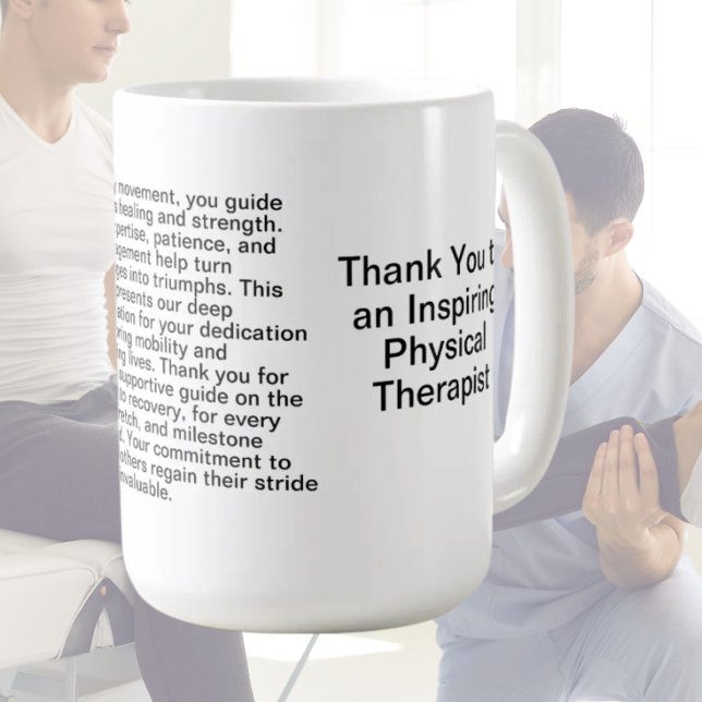 Taza Mensaje de agradecimiento por terapeuta física (Subido por el creador)