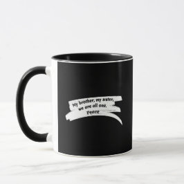 Taza Mensaje de paz de borrado de pintura