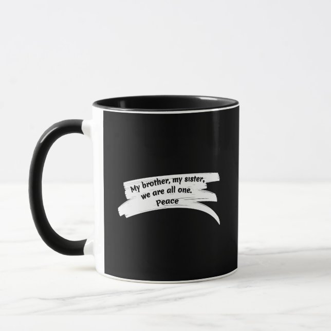 Taza Mensaje de paz de borrado de pintura (Izquierda)