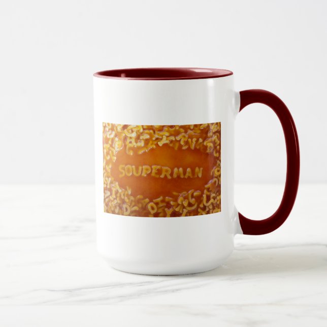 Taza Mensaje en mi cuenco para sopa: Souperman (Derecha)
