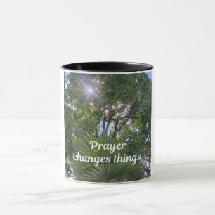 Taza Mensaje inspirador: "La oración cambia las cosas."