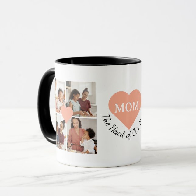 Taza Mensaje personalizado de mamá de 8 Collages de fot (Anverso izquierdo)