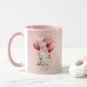Taza Mensaje Personalizado Gato Animal Día de San Valen