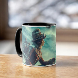 Taza Mensajero de invierno de fantasía steampunk victor