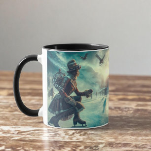 Taza Mensajero de invierno de fantasía victoriana Steam
