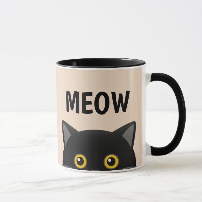 TAZA MEOW CAT PEEKING COFFEE MUGS (Derecha)