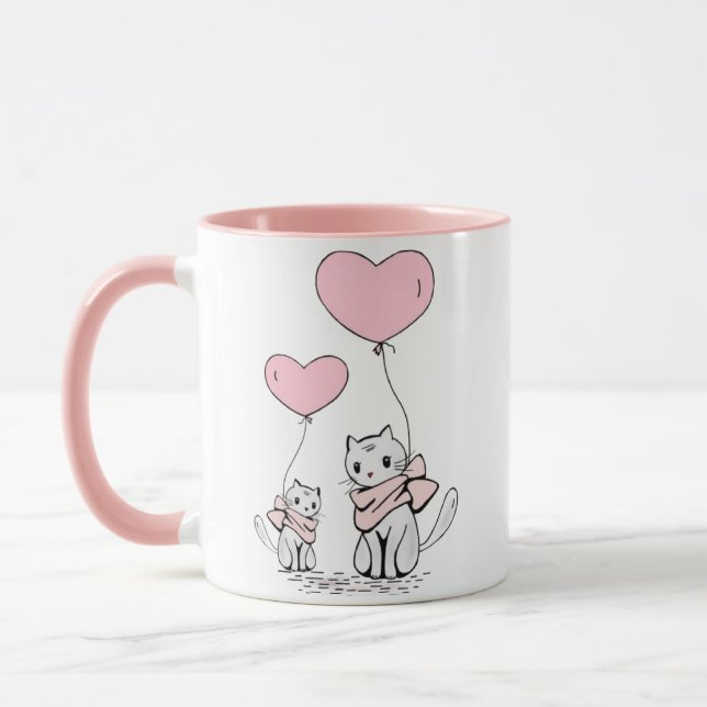 Taza Meow Love: El abrazo al gato lindo (Izquierda)