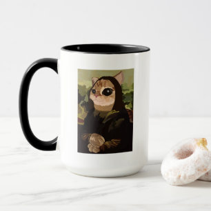 Taza Meowlisa Mona Lisa Cara de Gato Divertida