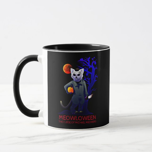 TAZA MEOWLOWEEN MICHAEL MEOWERS HALLOWEEN CAT SCARY (Izquierda)