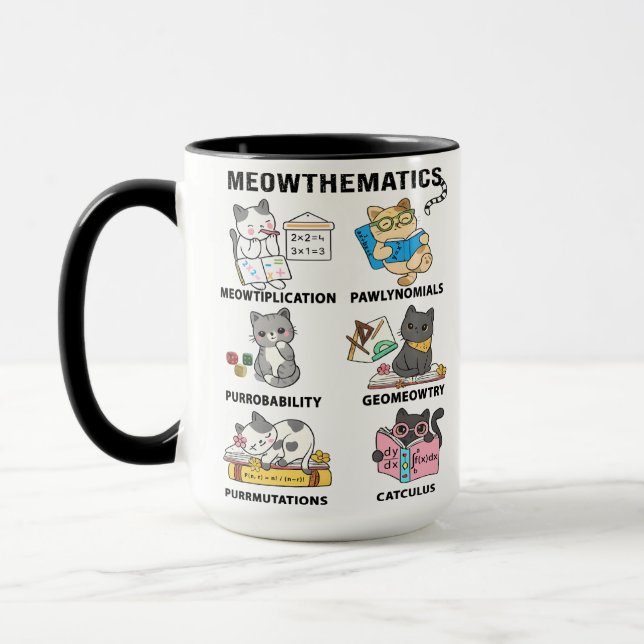 Taza Meowthematics Funny Math Cat Puns For Math Lovers (Izquierda)