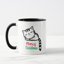 Taza Meowy Navidades Sleeping Kitty