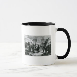 Taza Mercado del árbol de navidad en el Augustusplatz