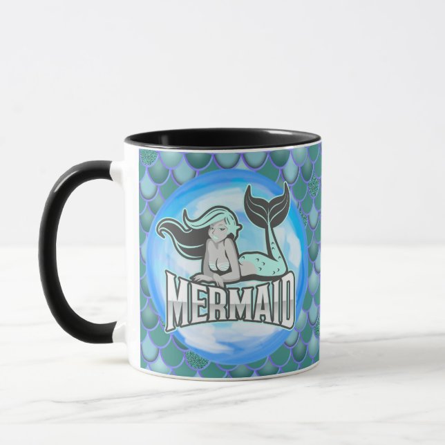 Taza Mermaid Cute BLUE Mug (Izquierda)