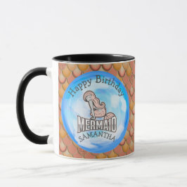 Taza Mermaid Cute Feliz Día de NACIMIENTO PINK Mug
