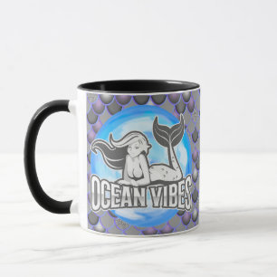 Taza Mermaid Cute Gray Mug