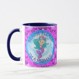 Taza Mermaid Cute Happy Purple Mug