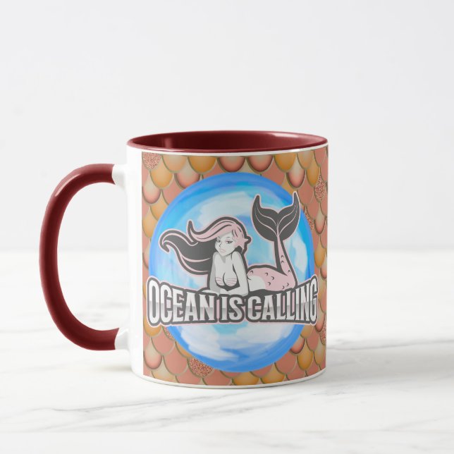 Taza Mermaid Cute PINK Mug (Izquierda)