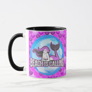Taza Mermaid Cute Purple Mug