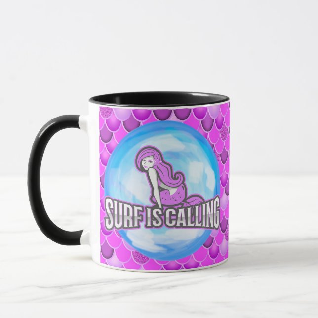 Taza Mermaid Cute Purple Mug (Izquierda)