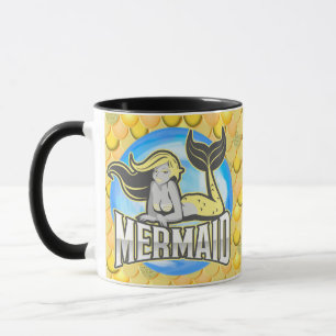 Taza Mermaid Cute Yellow Mug