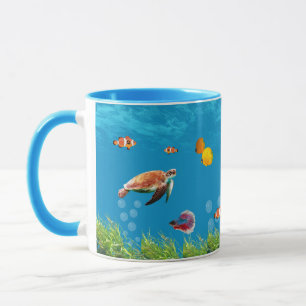 Taza Mermaid subacuático Treasure Hunt Fantasy Blue