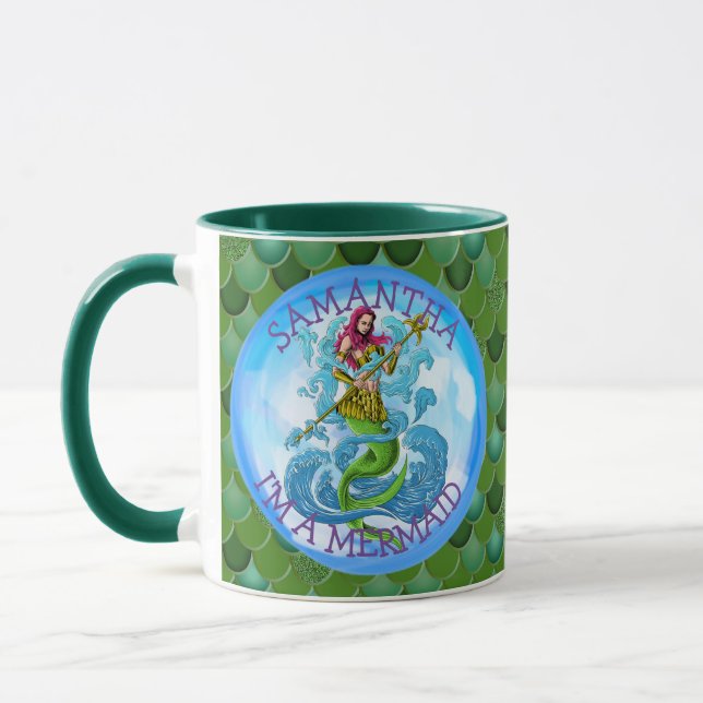 Taza Mermaid Warrior Green Soy MERMAID (Izquierda)