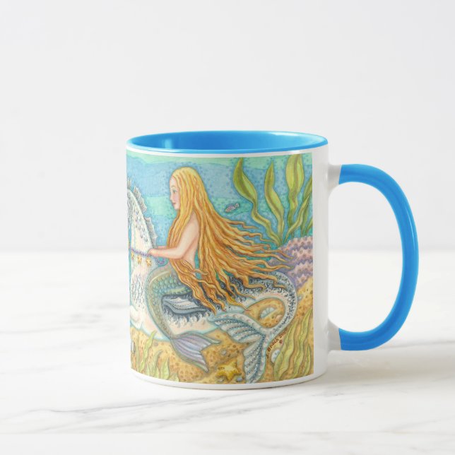 Taza Mermaid Y Sea Stallion Merhorse Fantasy Mug (Derecha)