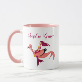 Taza Mermingo morado personalizado y rosa
